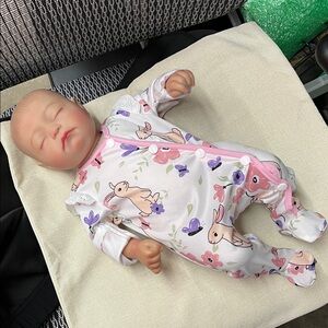 Adorable Baby Doll with Bunny Pajamas